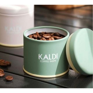 カルディ(KALDI)の【完売品】KALDI カルディ キャニスター ミニキャニスター缶 カーキ(容器)