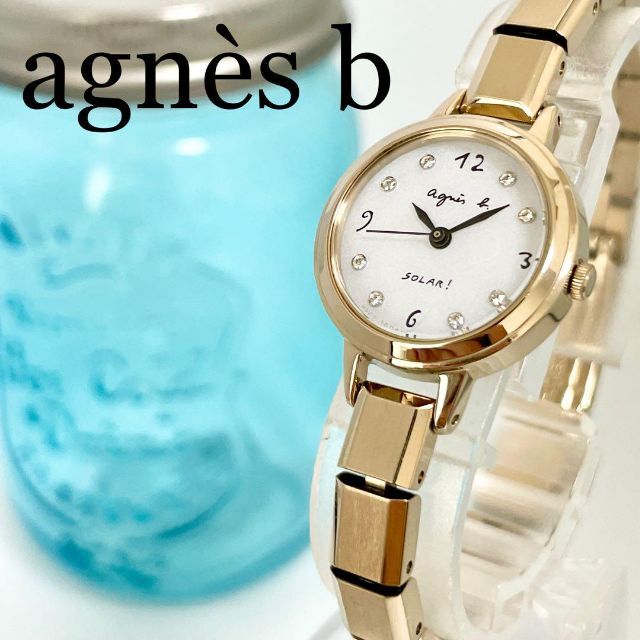 53 agnès b アニエスベー時計 レディース腕時計 ソーラー ゴールド-