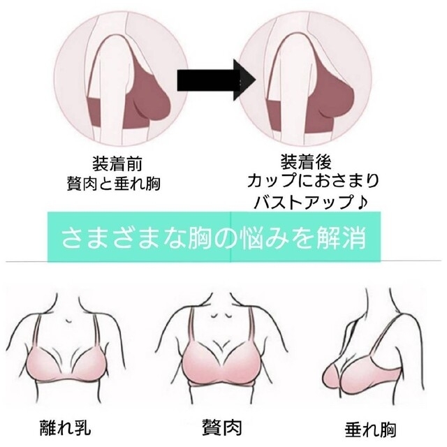 ㉝シームレスブラ ノンワイヤーブラ ナイトブラ 3L ブルー 小さく見せるブラ