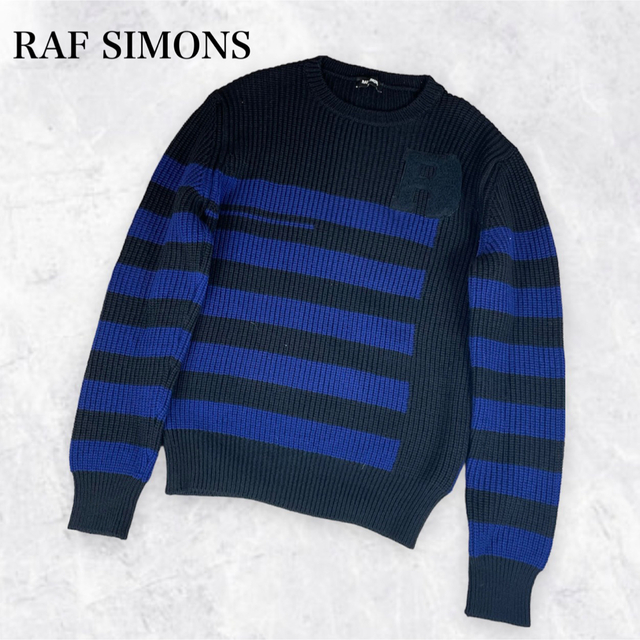 【希少】RAF SIMONS レタード ボーダーセーター M