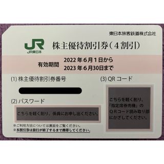 ジェイアール(JR)の【お値下げしました！】JR東日本　株主優待割引券（4割引）　1枚(その他)