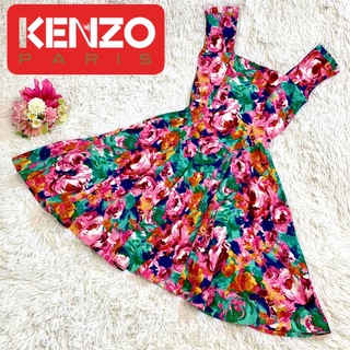 【超高級‼️素敵すぎワンピ】KENZO ケンゾー　花柄ワンピース　総柄　ドレス
