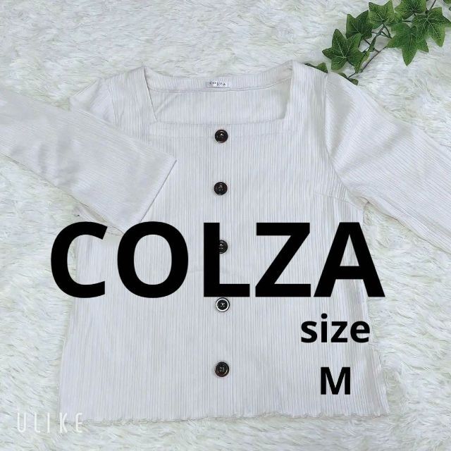 COLZA(コルザ)の❇️728❇️⚜️COLZA コルザ【M】⚜️スクエアネックフロントボタンニット レディースのトップス(Tシャツ(長袖/七分))の商品写真