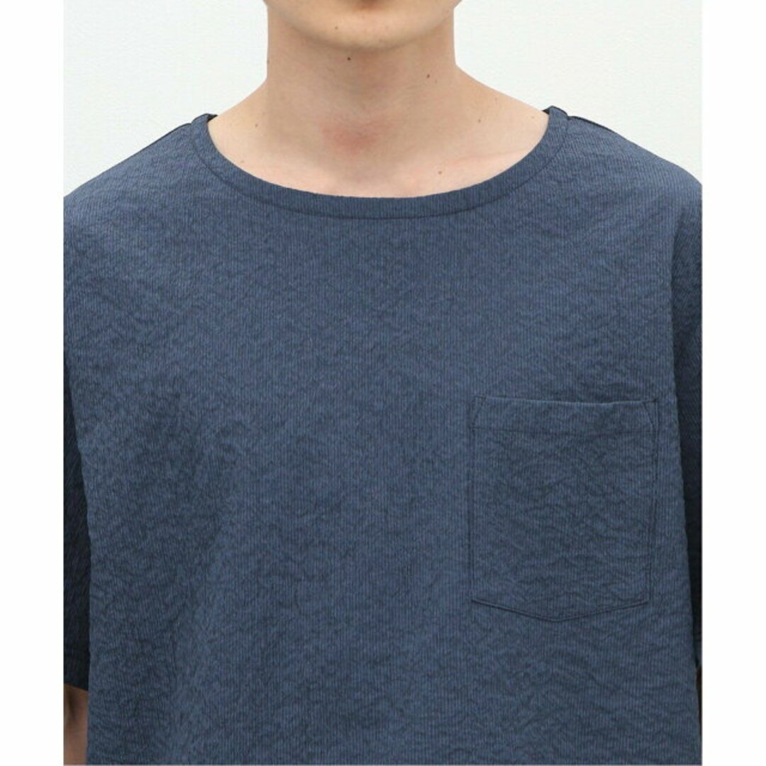 【ネイビー】シアサッカー 半袖ポケットTシャツ 5