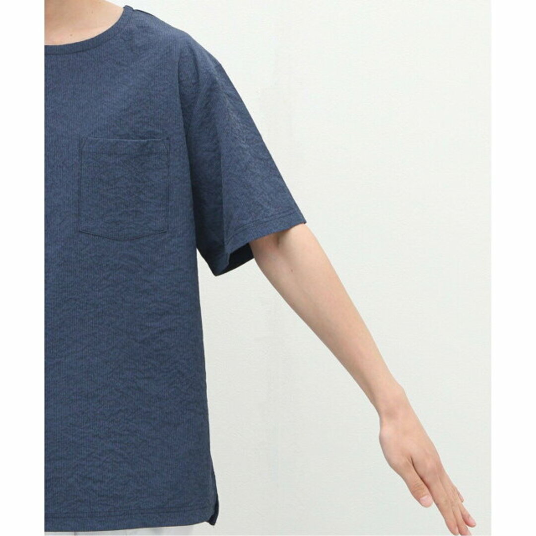 【ネイビー】シアサッカー 半袖ポケットTシャツ 7