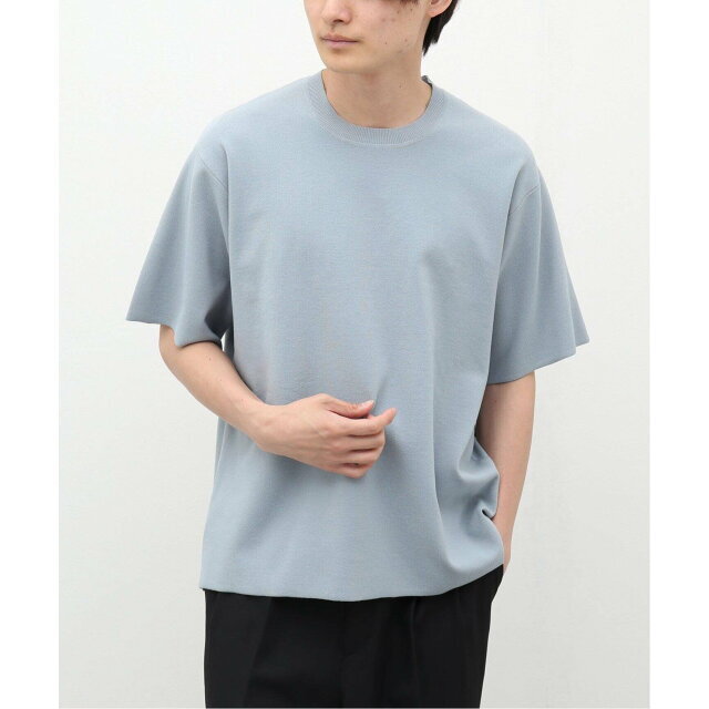 B.C STOCK(ベーセーストック)の【サックスブルー】ミラノリブニットTシャツ メンズのトップス(ニット/セーター)の商品写真