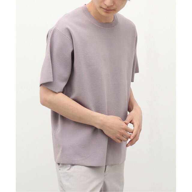 B.C STOCK(ベーセーストック)の【パープル】【M】ミラノリブニットTシャツ メンズのトップス(ニット/セーター)の商品写真