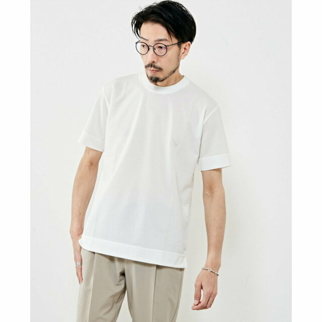 【ホワイト】ブロックサッカークルーネックTシャツ