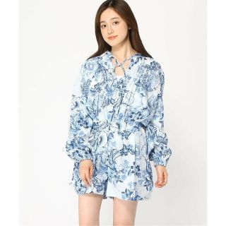 ゲス(GUESS)の【ブルー(P7FR)】(W)Zaren Linen Romper(サロペット/オーバーオール)