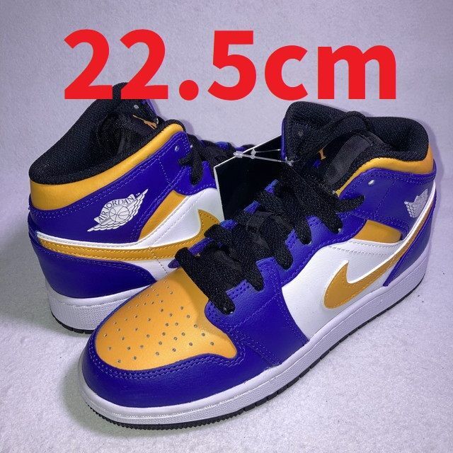 NIKE - エアジョーダンワン MID GS レイカーズ カラー 22.5cm 箱付きの