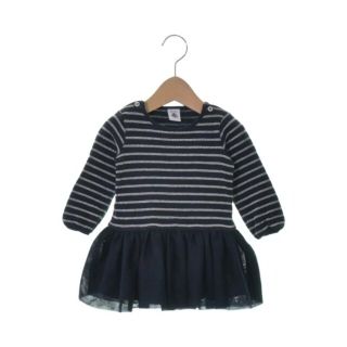 プチバトー(PETIT BATEAU)のPETIT BATEAU ワンピース（その他） 74 紺xシルバー(ボーダー) 【古着】【中古】(ワンピース)