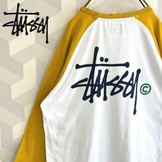 ステューシー(STUSSY)の【stussy】XLサイズ バックプリント ベースボール Tシャツ ステューシー(Tシャツ/カットソー(七分/長袖))