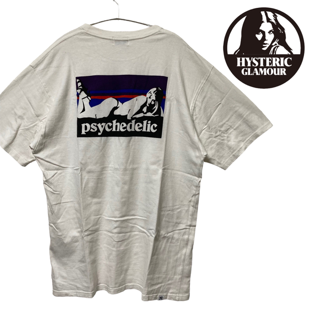 HYSTERIC GLAMOUR(ヒステリックグラマー)の【美品】HYSTERIC GLAMOUR 半袖　Tシャツ L 白　バックプリント メンズのトップス(Tシャツ/カットソー(半袖/袖なし))の商品写真