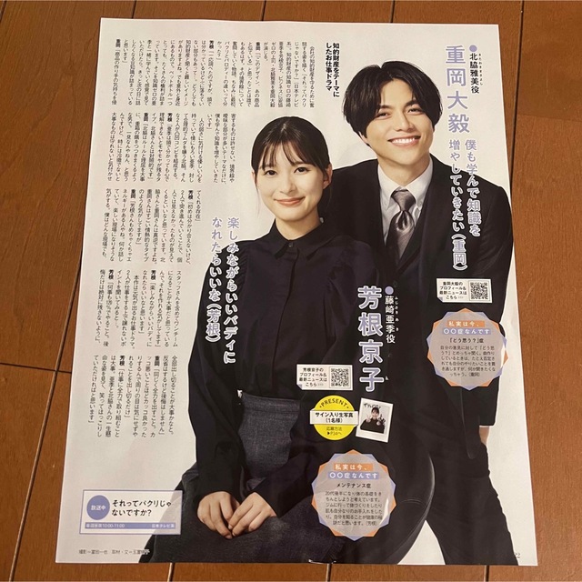 ジャニーズWEST(ジャニーズウエスト)の重岡大毅・芳根京子　月刊TV雑誌3冊セット　切り抜き エンタメ/ホビーの雑誌(アート/エンタメ/ホビー)の商品写真