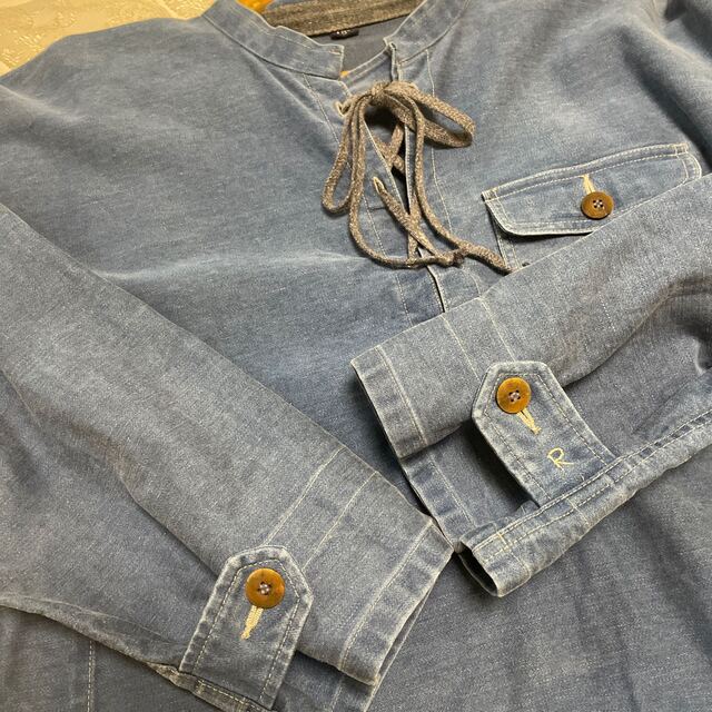 45R おこめデニムシャツワンピース 正規品! store.alasdkamall.com
