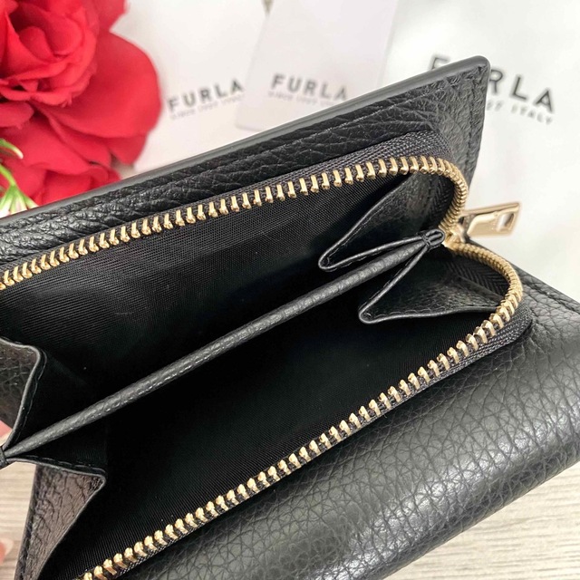 新品☆FURLA(フルラ)ブラック レザー  折り財布