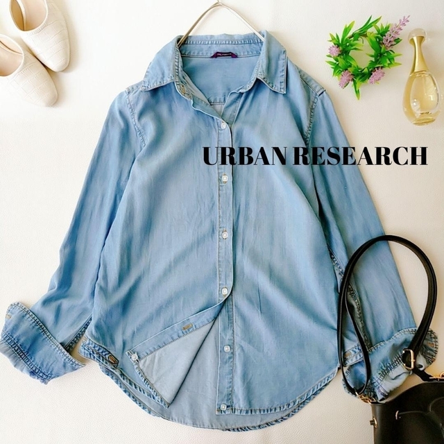 URBAN RESEARCH(アーバンリサーチ)のみや様ご専用☆【アーバンリサーチ】インディゴ　長袖シャツ　テンセル100% レディースのトップス(シャツ/ブラウス(長袖/七分))の商品写真