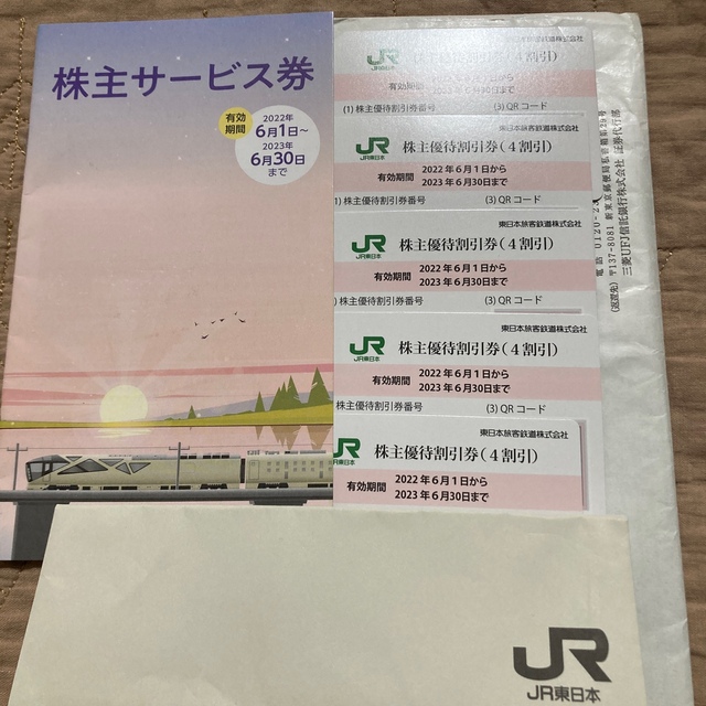 JR東　株主優待券　5枚　サービス券セット