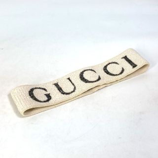 グッチ(Gucci)のグッチ GUCCI エラスティック 491820 ヘッドバンド ヘアアクセサリー ロゴ ヘアバンド ポリエステル ホワイト(その他)