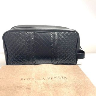 ボッテガヴェネタ(Bottega Veneta)の美品ボッティガヴェネタ　レザーセカンドバッグ　黒(セカンドバッグ/クラッチバッグ)