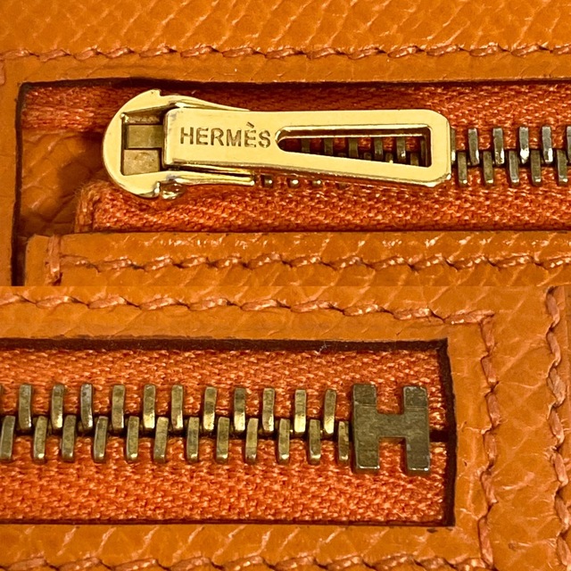 HERMES ベアンスフレ オレンジ 長財布 □L ゴールド金具 | www