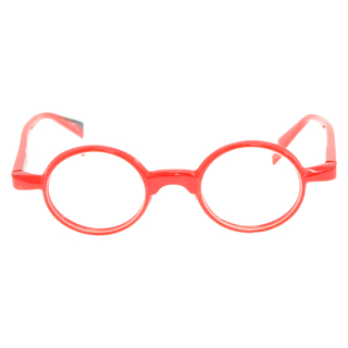 アランミクリ(alanmikli)のalain mikli アランミクリ 丸型フレーム 眼鏡 A03085 レッド 度入り(サングラス/メガネ)