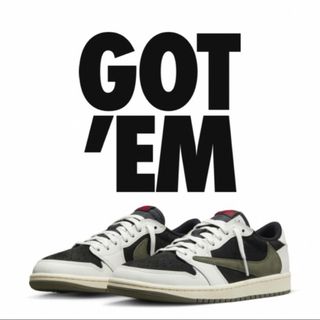 ジョーダン(Jordan Brand（NIKE）)のMedium Olive エア ジョーダン 1 LOW x トラヴィス スコット(スニーカー)