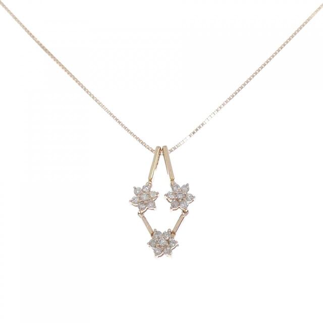 福袋セール】 K18PG 2WAY ダイヤモンド ネックレス 0.30CT ネックレス