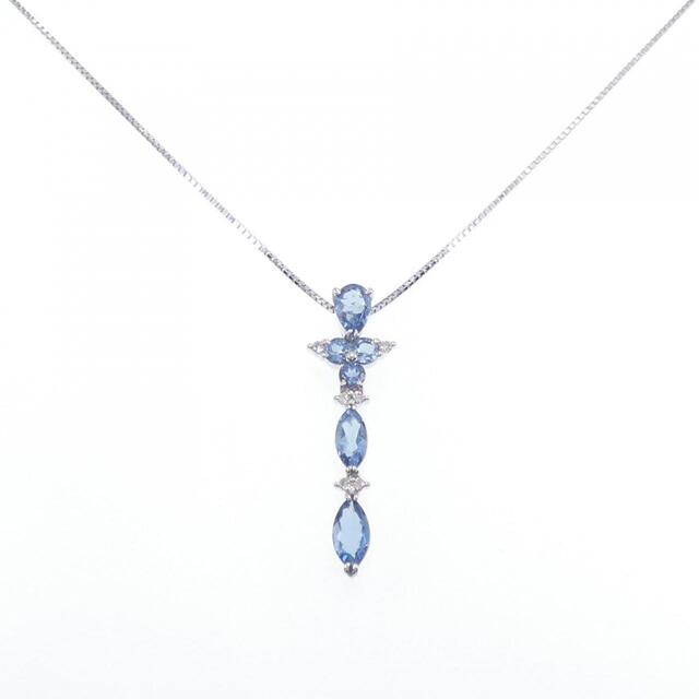 K18WG アクアマリン ネックレス 1.45CT - ネックレス