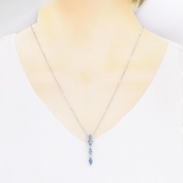 K18WG アクアマリン ネックレス 1.45CT - ネックレス