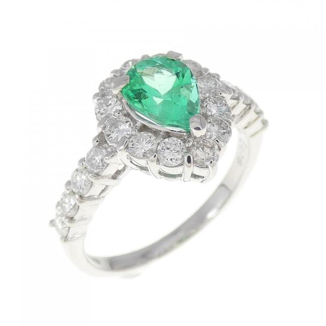 pt900 エメラルド0.76ct ダイヤ0.37ct リング | www.ofa.sg