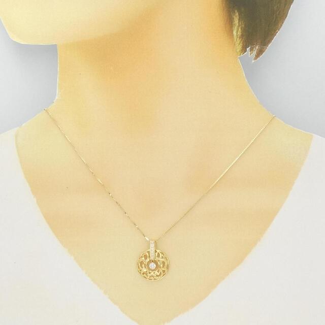 K18YG ダイヤモンド ネックレス 0.23CT - ネックレス
