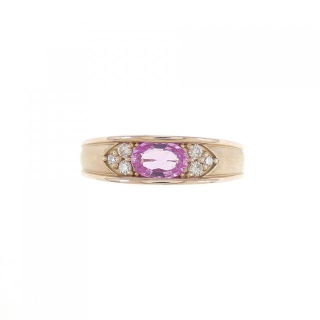 K18PG サファイヤ リング 0.52CT 拡散処理未検査
