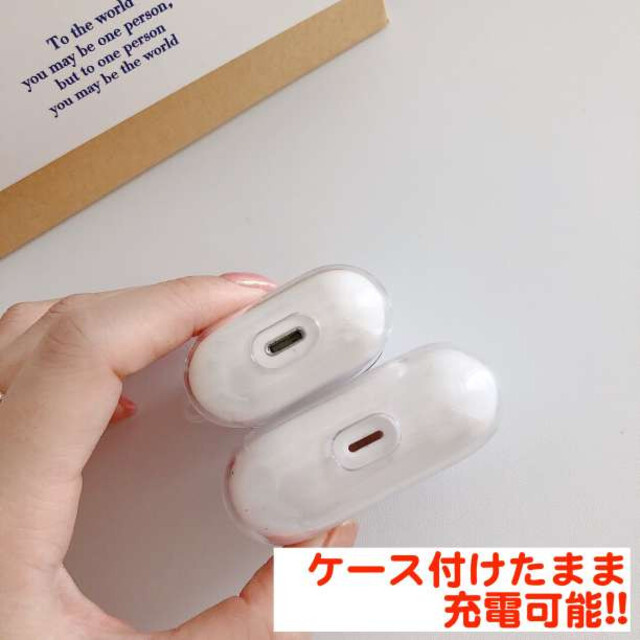 カラビナ付き!! Airpods 1/2シリーズ ストラップ クリアケース スマホ/家電/カメラのオーディオ機器(その他)の商品写真