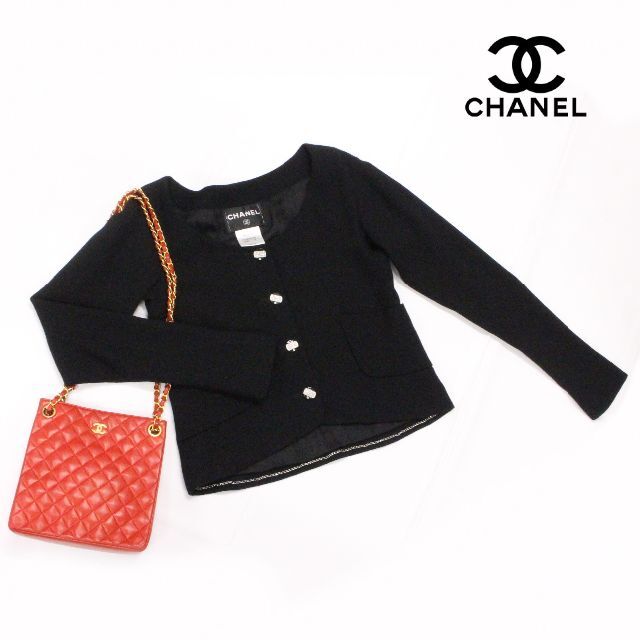 美品！ CHANEL★シャネル ノーカラージャケット レディース