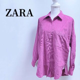 ザラ(ZARA)のZARAザラコーデュロイ シャツピンク長袖起毛無地(シャツ/ブラウス(長袖/七分))