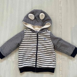 プチバトー　PETIT BATEAU くま耳つき　ジャケット　24m 86cm