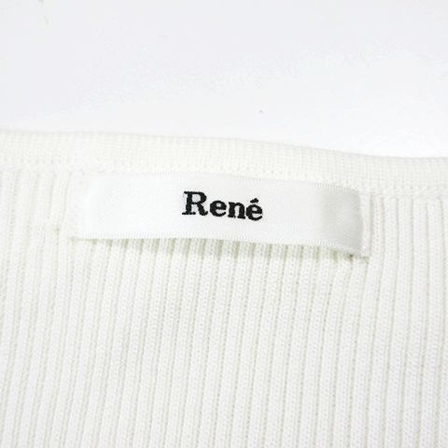 René - 美品 ルネ Rene カーディガン 半袖 レース衿 ビジュー×パール ...