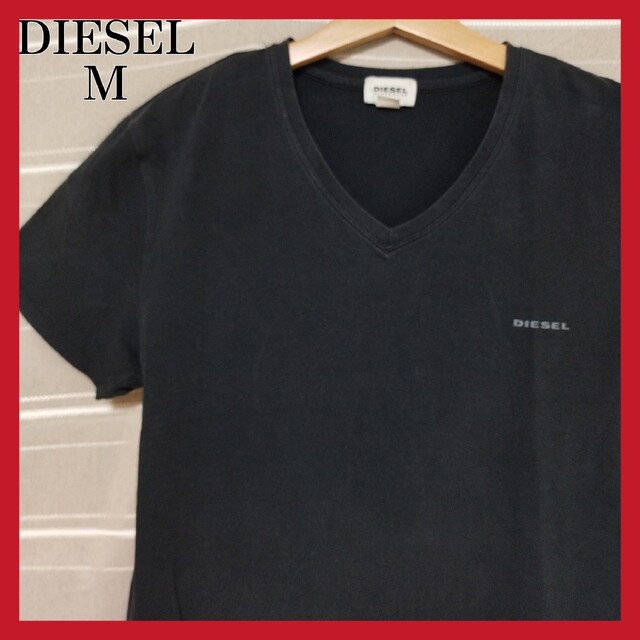 DIESEL ディーゼル ワンポイントロゴ 黒 ブラック メンズ Tシャツ M | フリマアプリ ラクマ