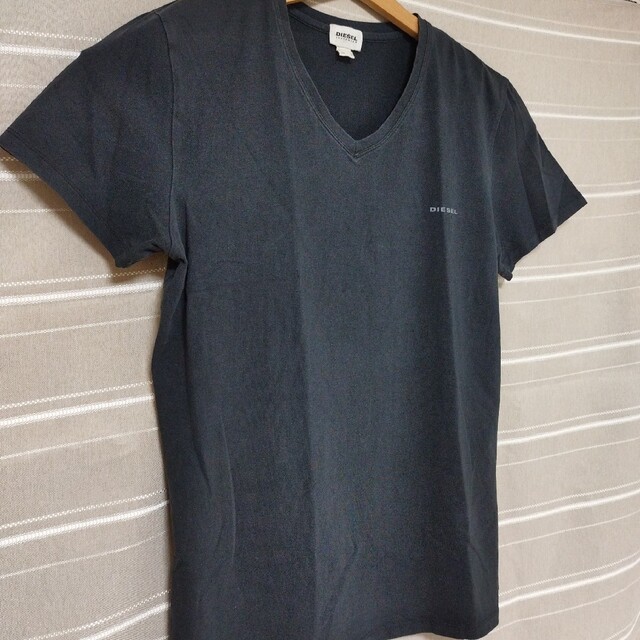 DIESEL ディーゼル ワンポイントロゴ 黒 ブラック メンズ Tシャツ M