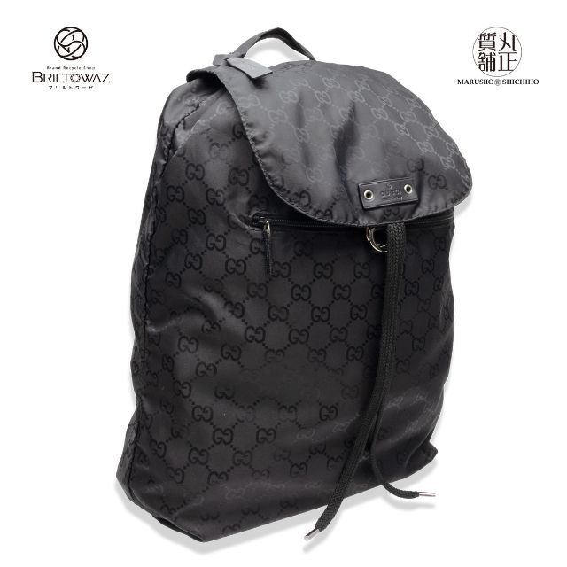 Gucci(グッチ)のグッチ GGエコリュック バックパック ロゴ 223670 黒 ブラック  レディースのバッグ(リュック/バックパック)の商品写真