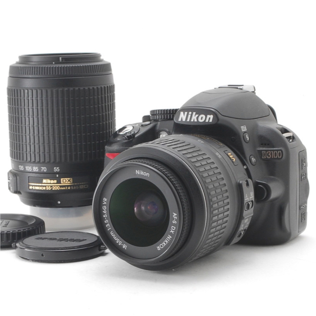 傷極小、ダブルレンズキットの大満足の一品❤️Nikon D3100 完売