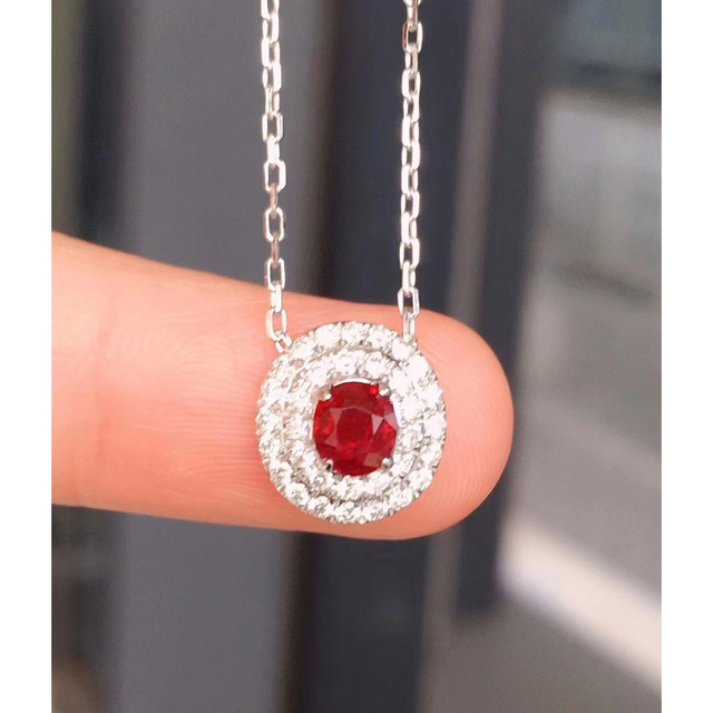 ⭐天然 ルビー ダイヤモンド ネックレス k18 0.52ct