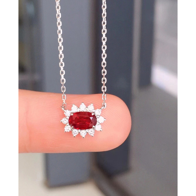 ⭐天然 ルビー ダイヤモンド ネックレス k18 0.52ct