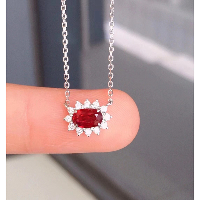 ⭐天然 ルビー ダイヤモンド ネックレス k18 0.52ct