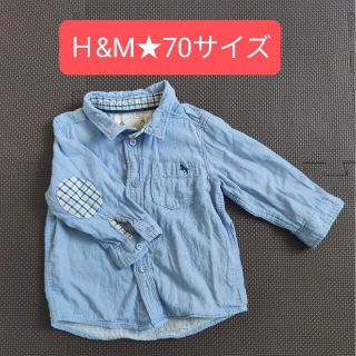 【ブルーが素敵】Ｈ&M長袖シャツ★70サイズ(Ｔシャツ)