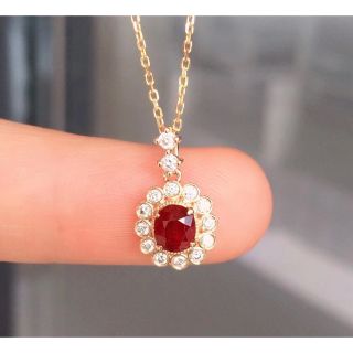 天然 ルビー  ダイヤ  ペンダントトップ0.78ct k18 ¥