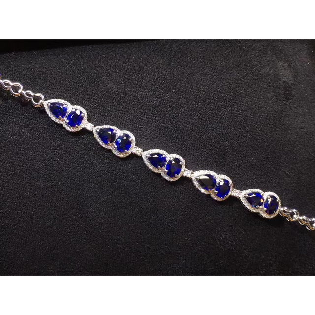 ⭐天然 ロイヤルブルーサファイア ダイヤ ブレスレット k18 4.0ct