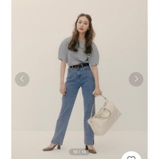 ランデブー(RANDEBOO)のRANDEBOO Minimal puff tee ブルー 【新品】(Tシャツ(半袖/袖なし))