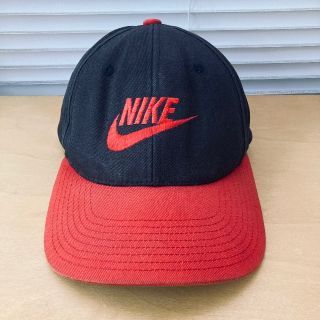 ナイキ(NIKE)の'80〜'90s NIKE cap black× red 希少 レア(キャップ)